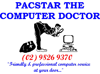 Pacstar The Computer Doctor logo, 1998