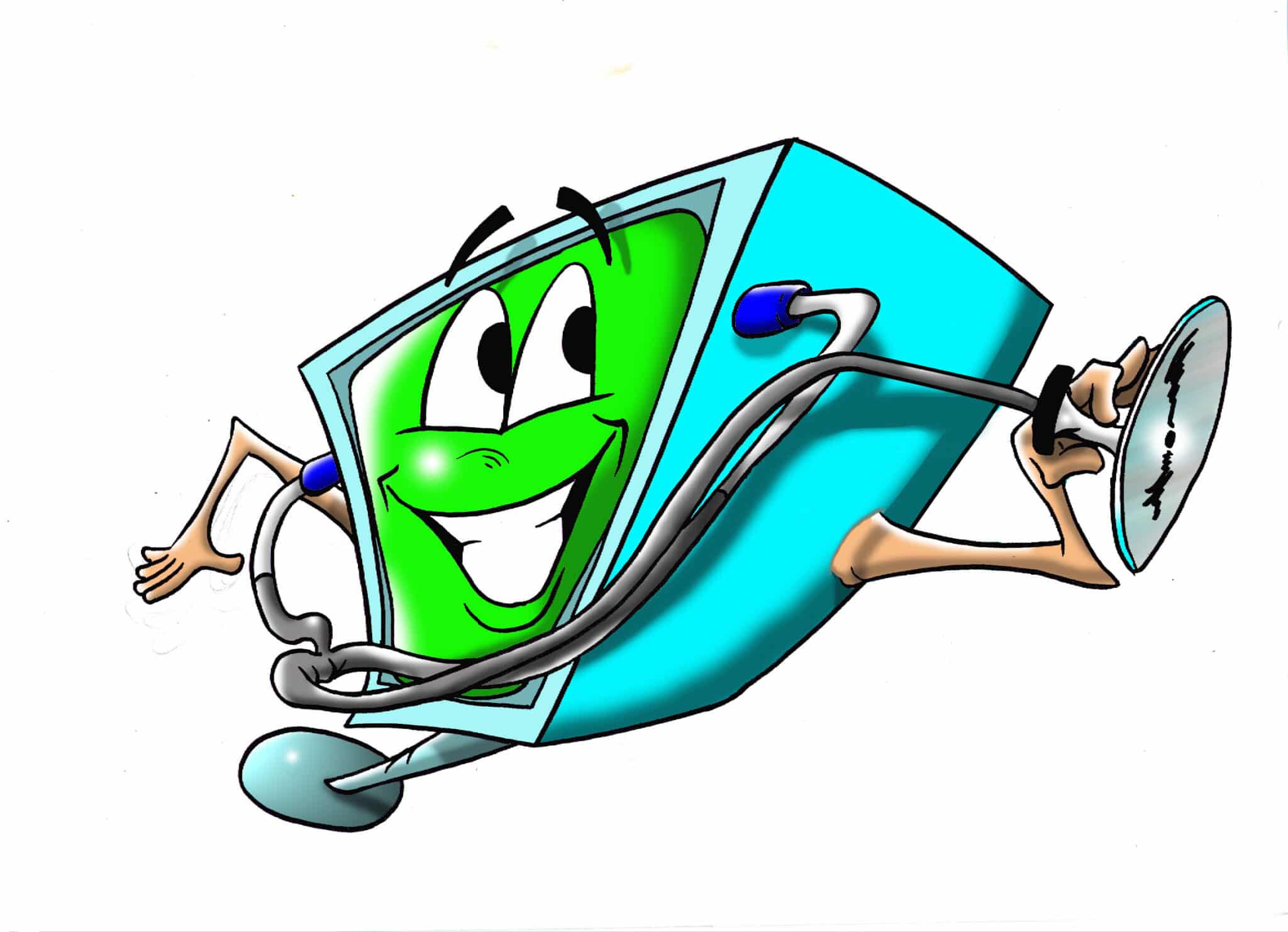 The Computer Doctor mascot logo, 2000
